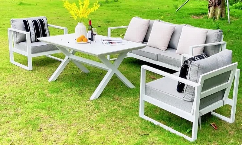 Model BP2666 Full Aluminum Outdoor Dining Sofa Set